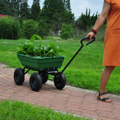 Folding Garden Dump Cart With Steel Frame And 10-in., 300-Pound