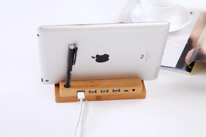 Bamboo 4-Port Charging Dock