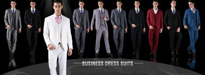 Striped Wedding Suits for Men Double Breasted Groom Tuxedo 2 Pieces Pinstripe Style Set Jacket with Pants Formal Customized Suit