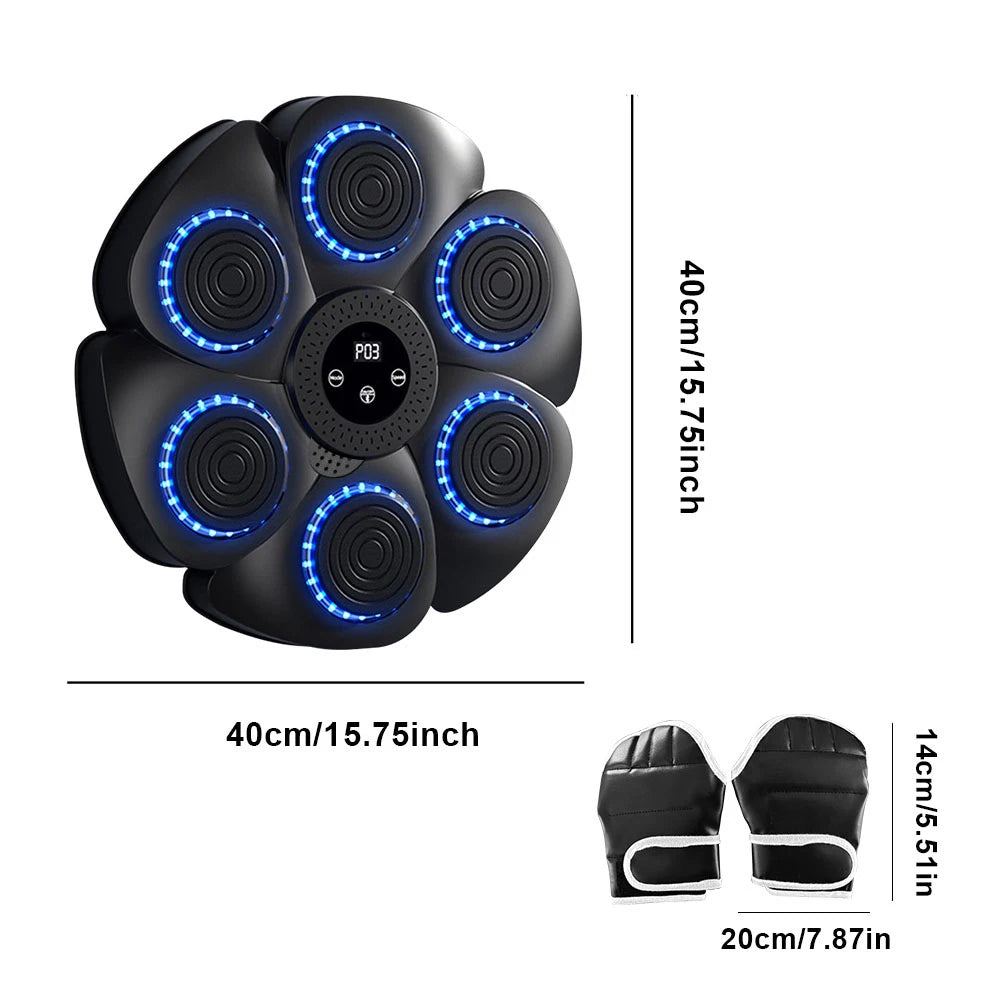 Music Boxing Machine Music Boxing Puncher Wall Mounted Smart Bluetooth-Compatible Boxing Machine Type C Charging for Kids Adults