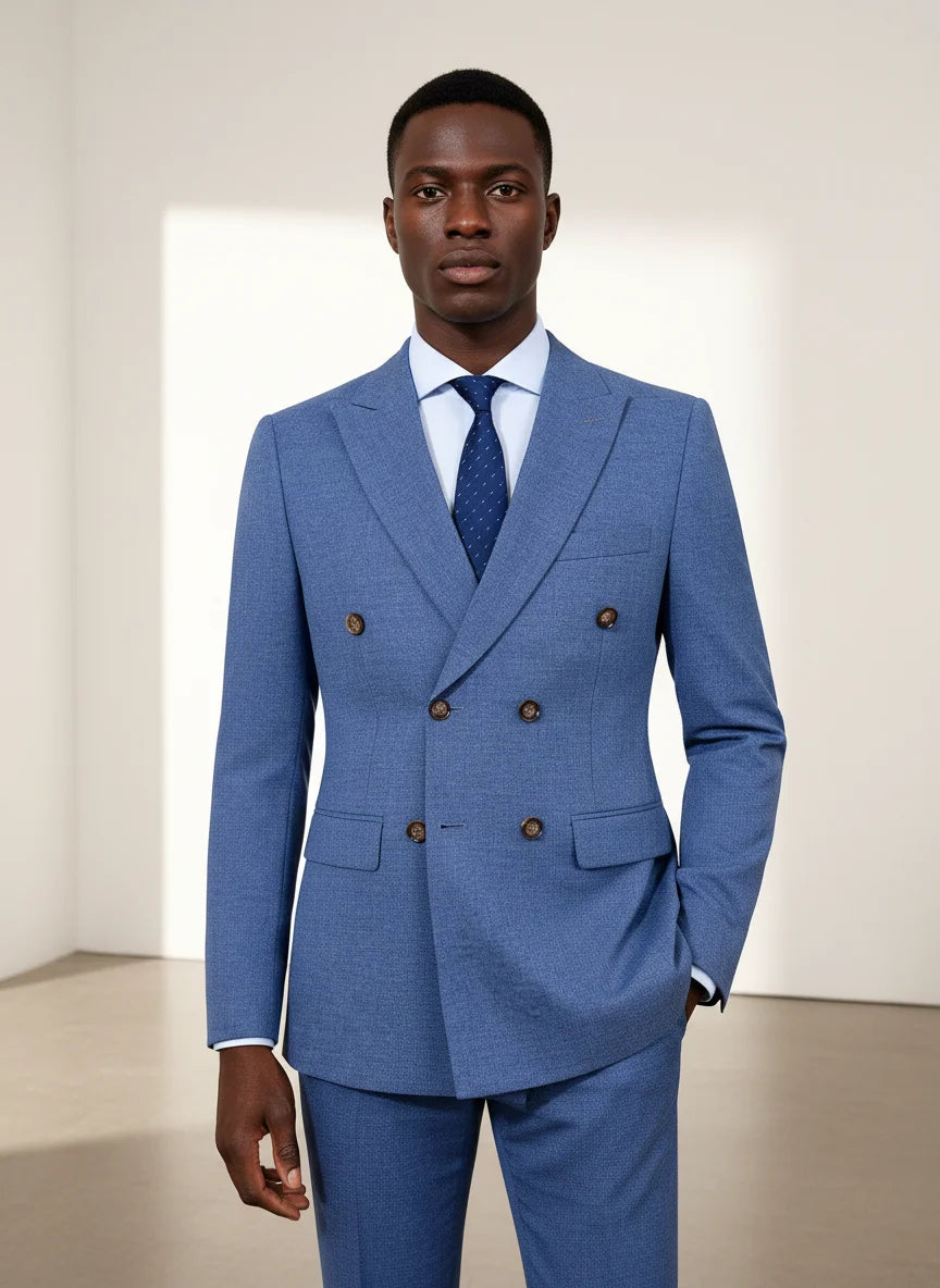 Elegant man suits high quality 2 piece set jacket + pants double-breasted party outfit groom's suit Wedding dinner business suit