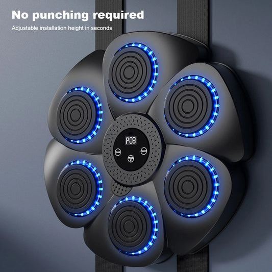 Music Boxing Machine Music Boxing Puncher Wall Mounted Smart Bluetooth-Compatible Boxing Machine Type C Charging for Kids Adults