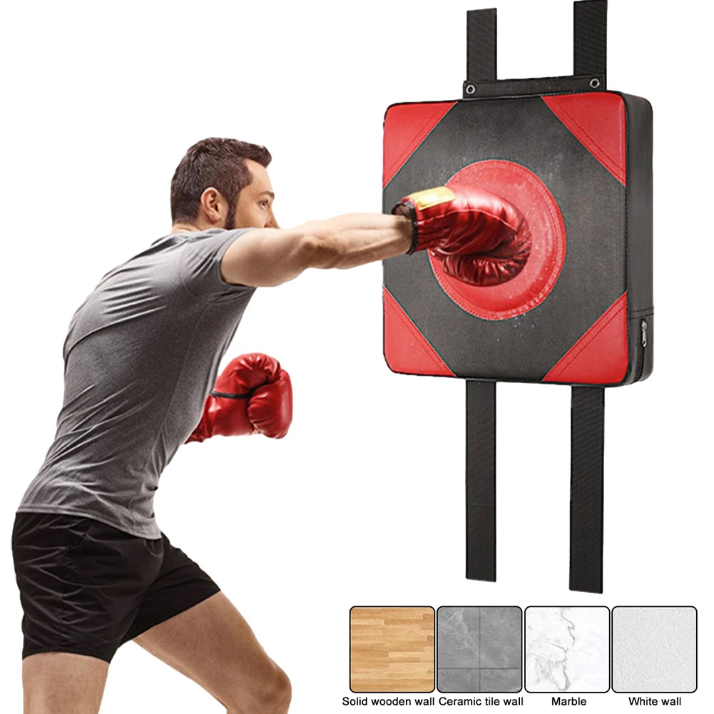 Boxing Punch Target PU Leather Square Wall Target Adjustable Height Boxing Training Sandbag Wall Sandbag for Martial Arts Karate