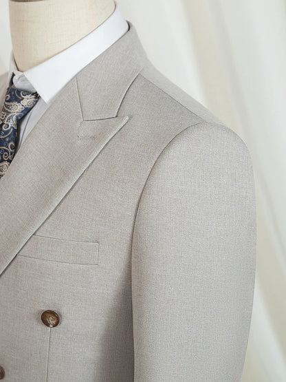 Elegant man suits high quality 2 piece set jacket + pants double-breasted party outfit groom's suit Wedding dinner business suit