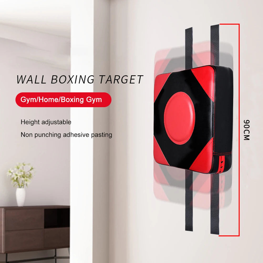 Boxing Punch Target PU Leather Square Wall Target Adjustable Height Boxing Training Sandbag Wall Sandbag for Martial Arts Karate