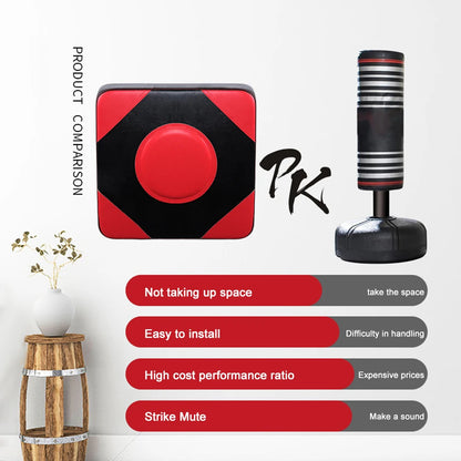 Boxing Punch Target PU Leather Square Wall Target Adjustable Height Boxing Training Sandbag Wall Sandbag for Martial Arts Karate