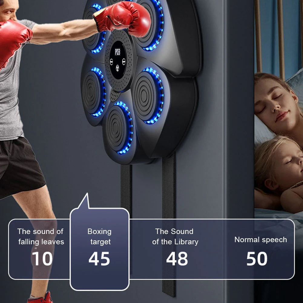 Music Boxing Machine Music Boxing Puncher Wall Mounted Smart Bluetooth-Compatible Boxing Machine Type C Charging for Kids Adults