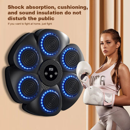 Music Boxing Machine Music Boxing Puncher Wall Mounted Smart Bluetooth-Compatible Boxing Machine Type C Charging for Kids Adults