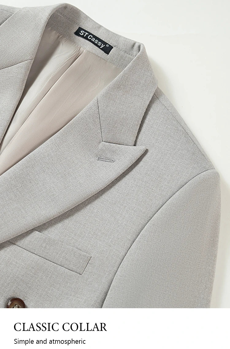Elegant man suits high quality 2 piece set jacket + pants double-breasted party outfit groom's suit Wedding dinner business suit