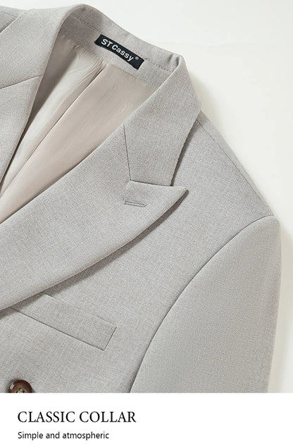Elegant man suits high quality 2 piece set jacket + pants double-breasted party outfit groom's suit Wedding dinner business suit