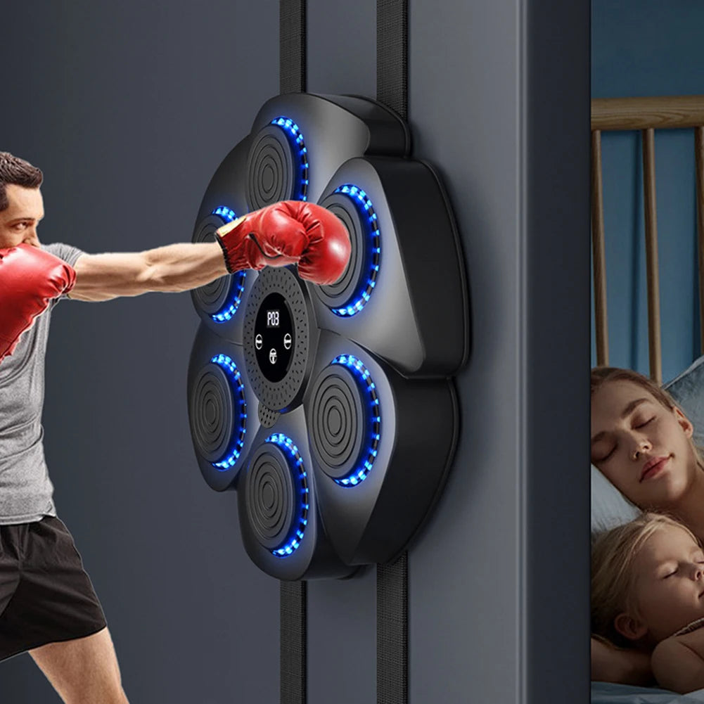 Music Boxing Machine Music Boxing Puncher Wall Mounted Smart Bluetooth-Compatible Boxing Machine Type C Charging for Kids Adults