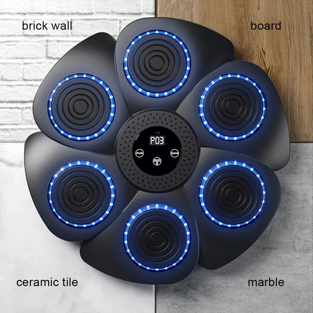 Music Boxing Machine Music Boxing Puncher Wall Mounted Smart Bluetooth-Compatible Boxing Machine Type C Charging for Kids Adults