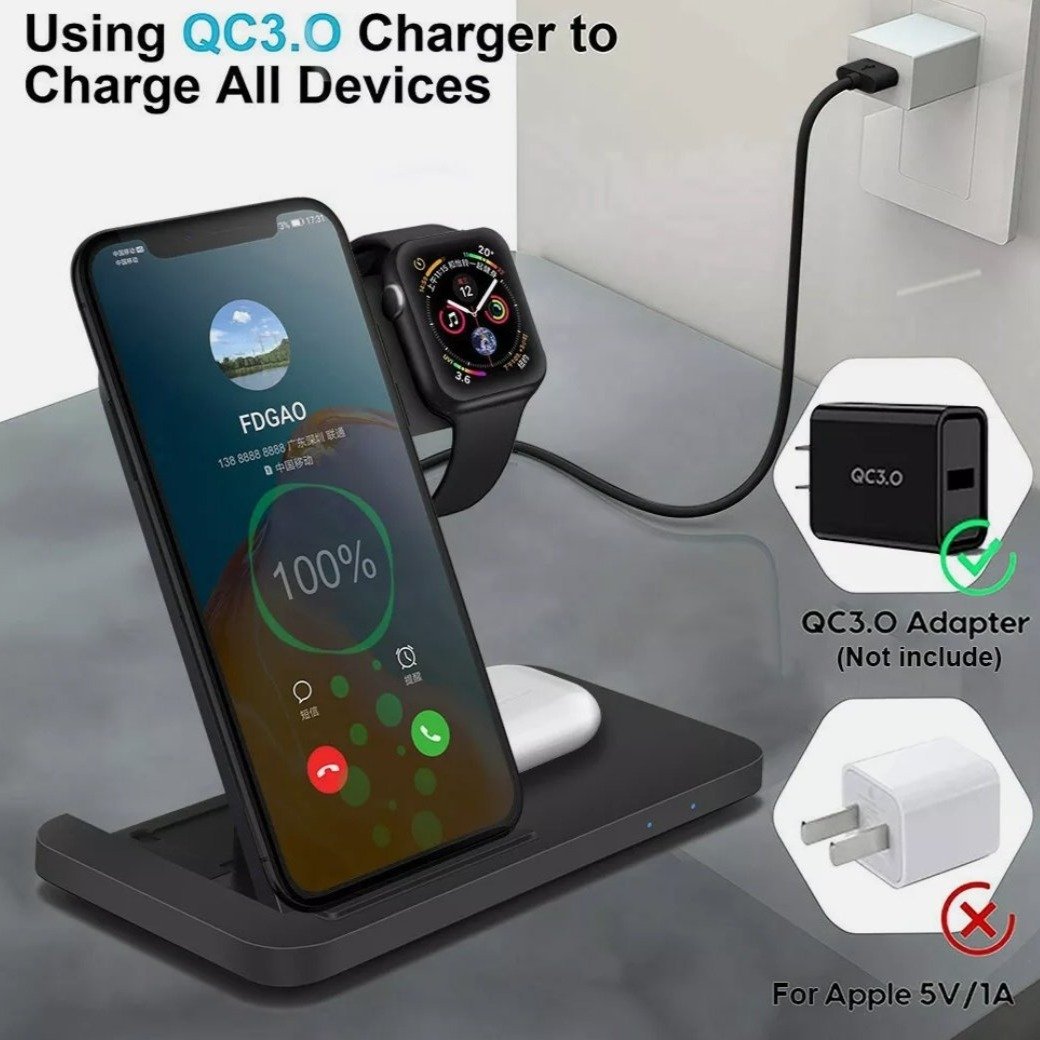 3-in-1 Fast Wireless Charging Station