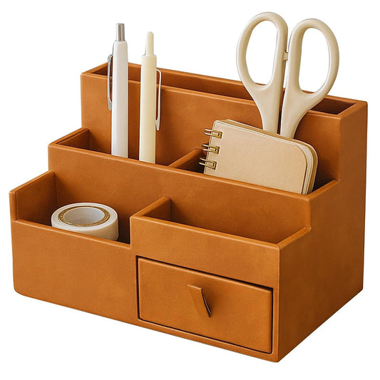 Vegan Leather Desk Organizer Premium